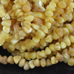 Raw amber necklace baroque milky color